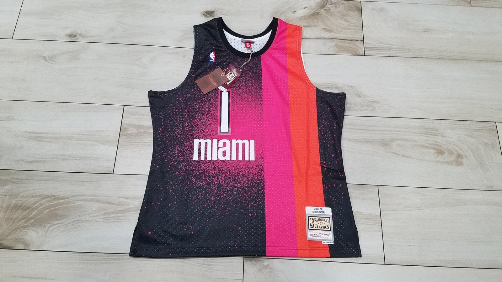 Men's Mitchell Ness Miami Heat Chris Bosh Floridian NBA