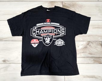 vtg Oakland Raiders Shirt 2002 AFC Champions XL Super Bowl NFL Y2K las vegas