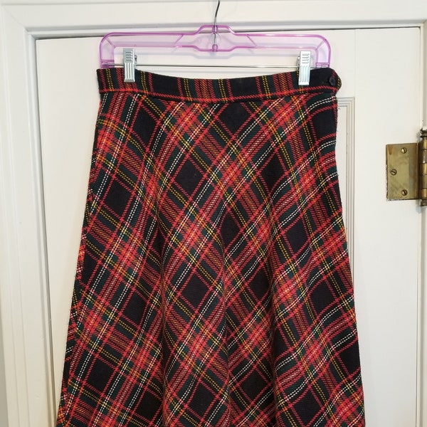 70s Plaid Skirt Etsy