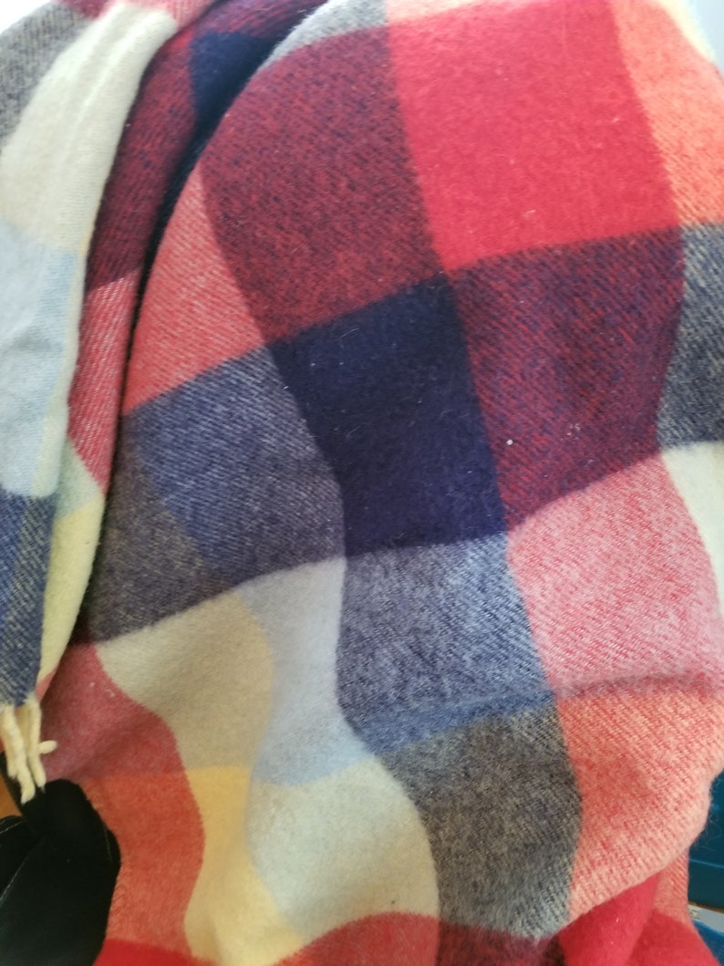 Vintage Troy Robe Lap Blanket 100 Virgin Wool Plaid Stadium Etsy