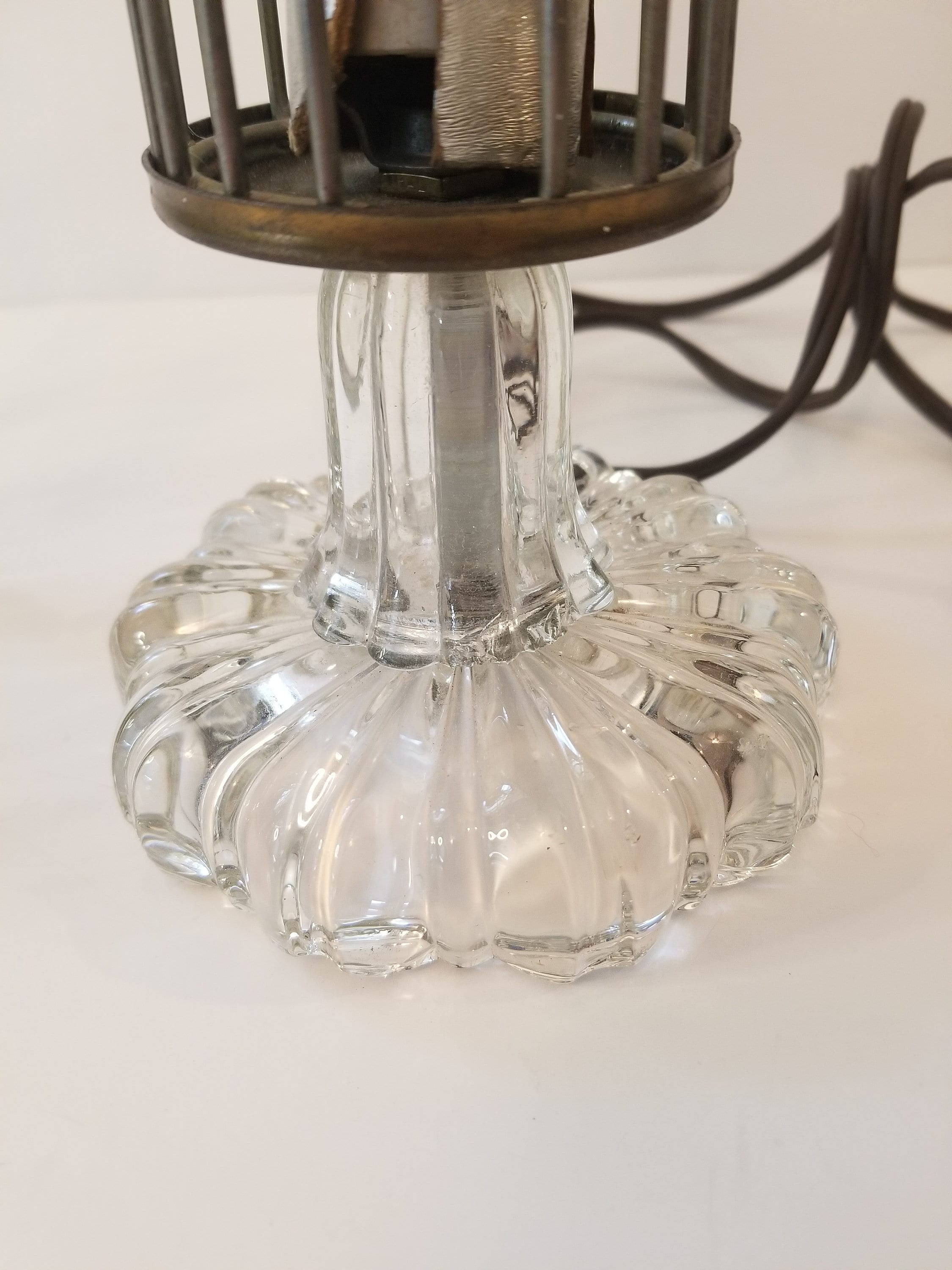 Vintage Art Deco Bedside Table, Makeup Table Lamp and Extra Shade