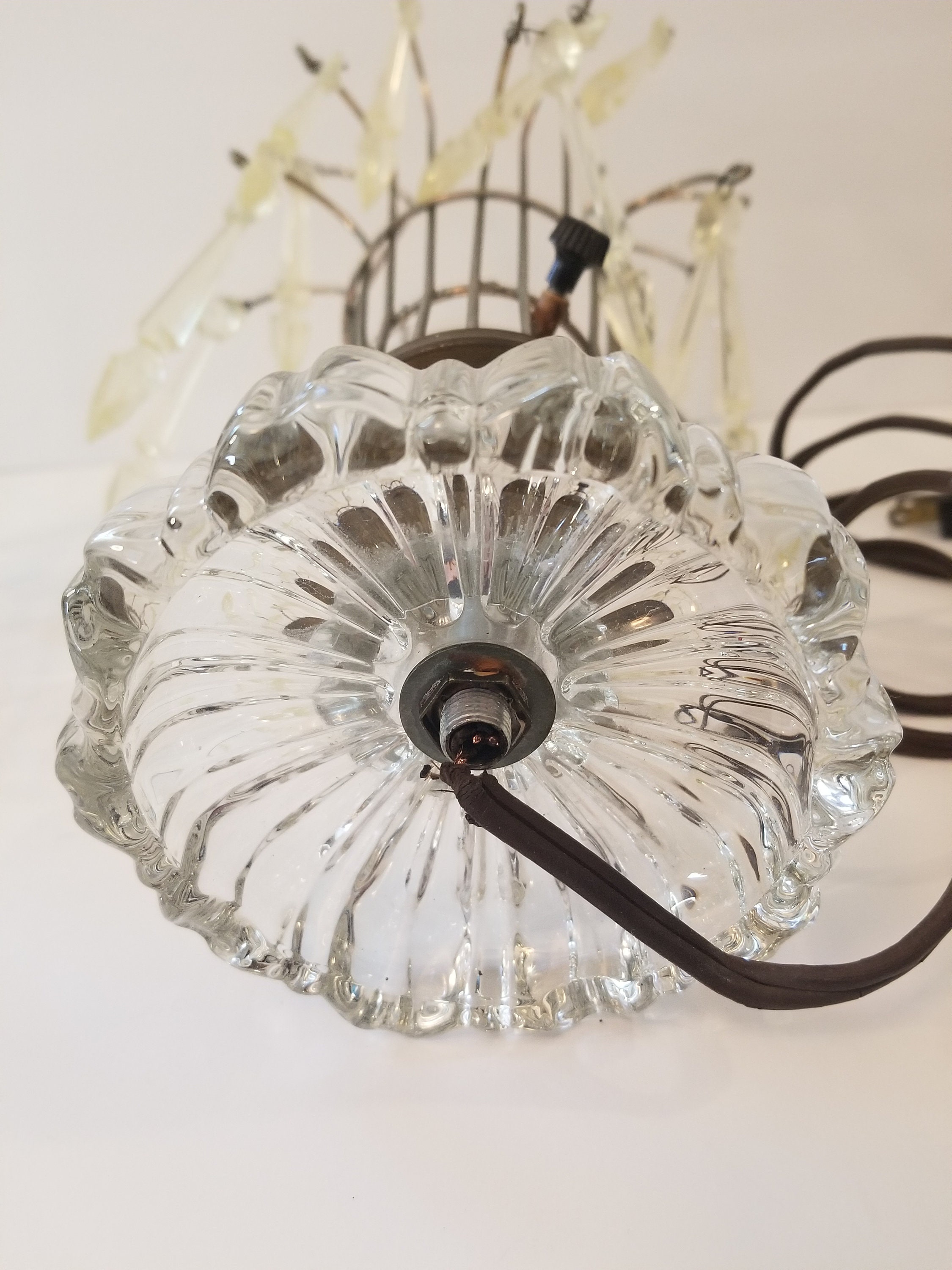 Vintage Art Deco Bedside Table, Makeup Table Lamp and Extra Shade