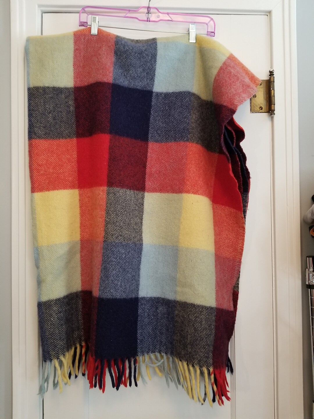 Vintage Troy Robe Lap Blanket 100 Virgin Wool Plaid Stadium Etsy