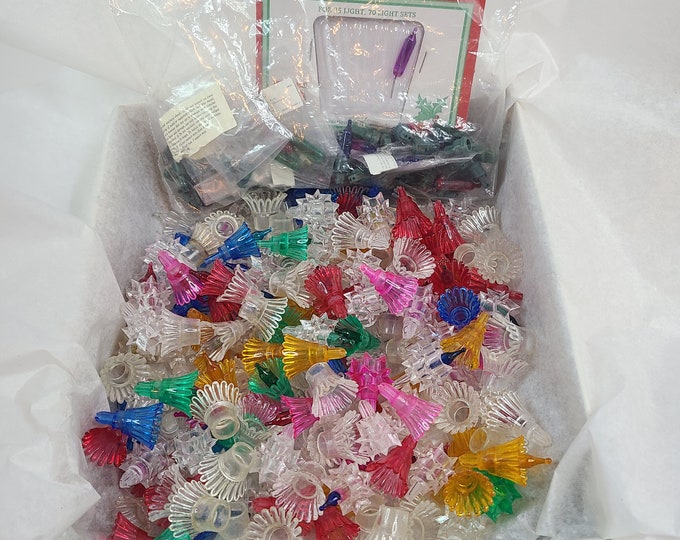 Vintage Christmas Light Bulb Covers, Atomic Star and Flower, Misc Bulbs