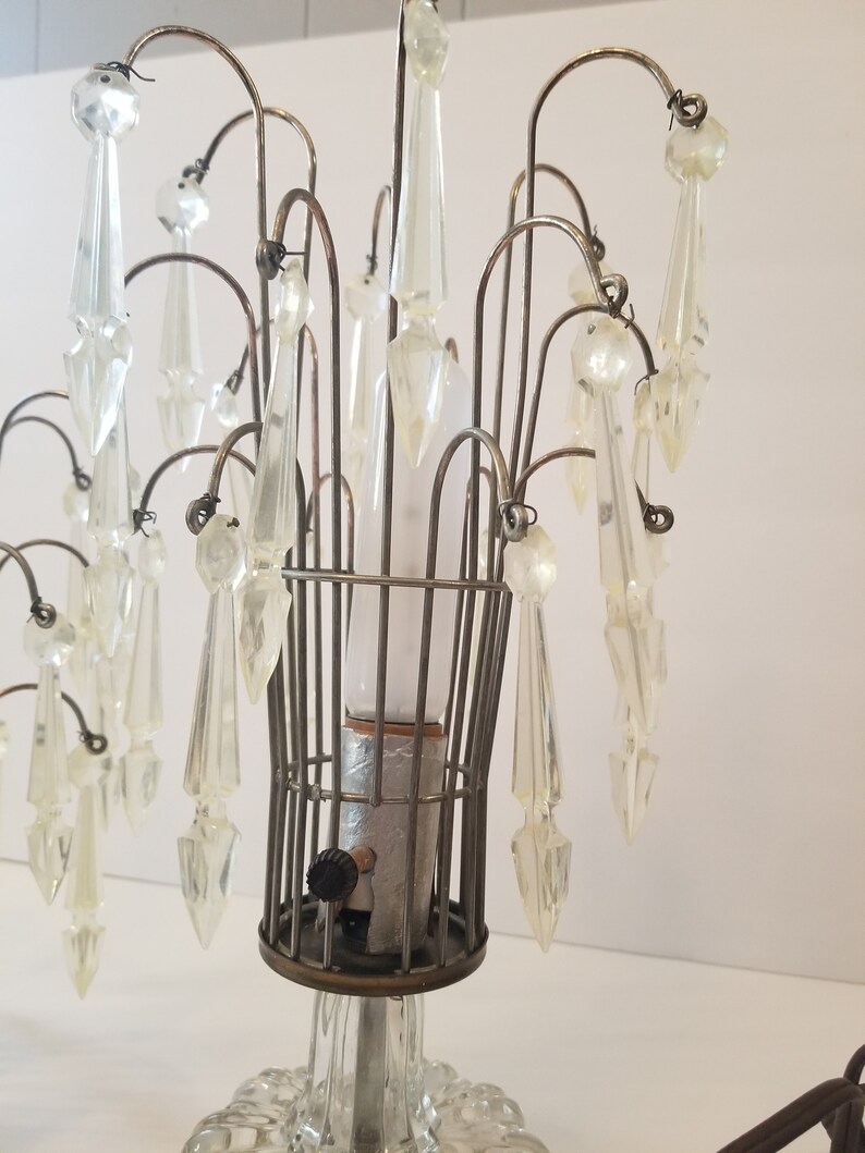 Vintage Art Deco Bedside Table, Makeup Table Lamp and Extra Shade