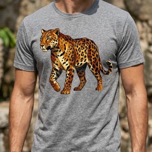 Geometric Leopard SVG, Low Poly T-Shirt Design, Wildlife Sublimation (Digital Download)