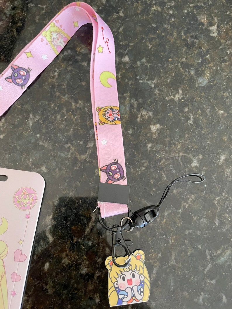 Sailer Moon Lanyard and Badge Holder. Anime Lanyard and Badge Etsy
