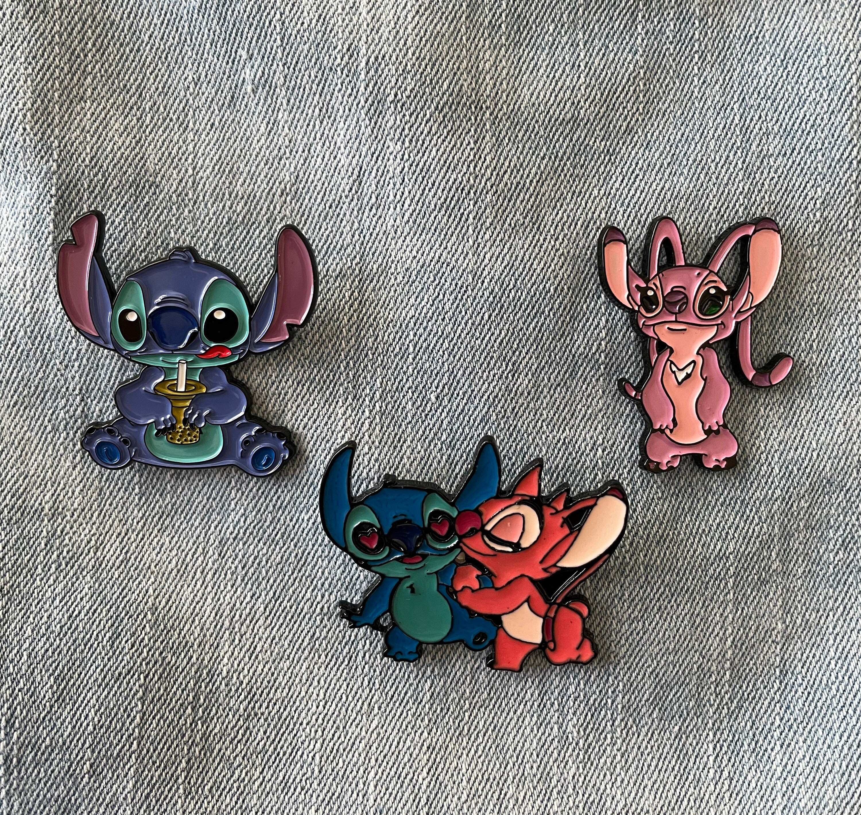 Stitch and Angel Pins