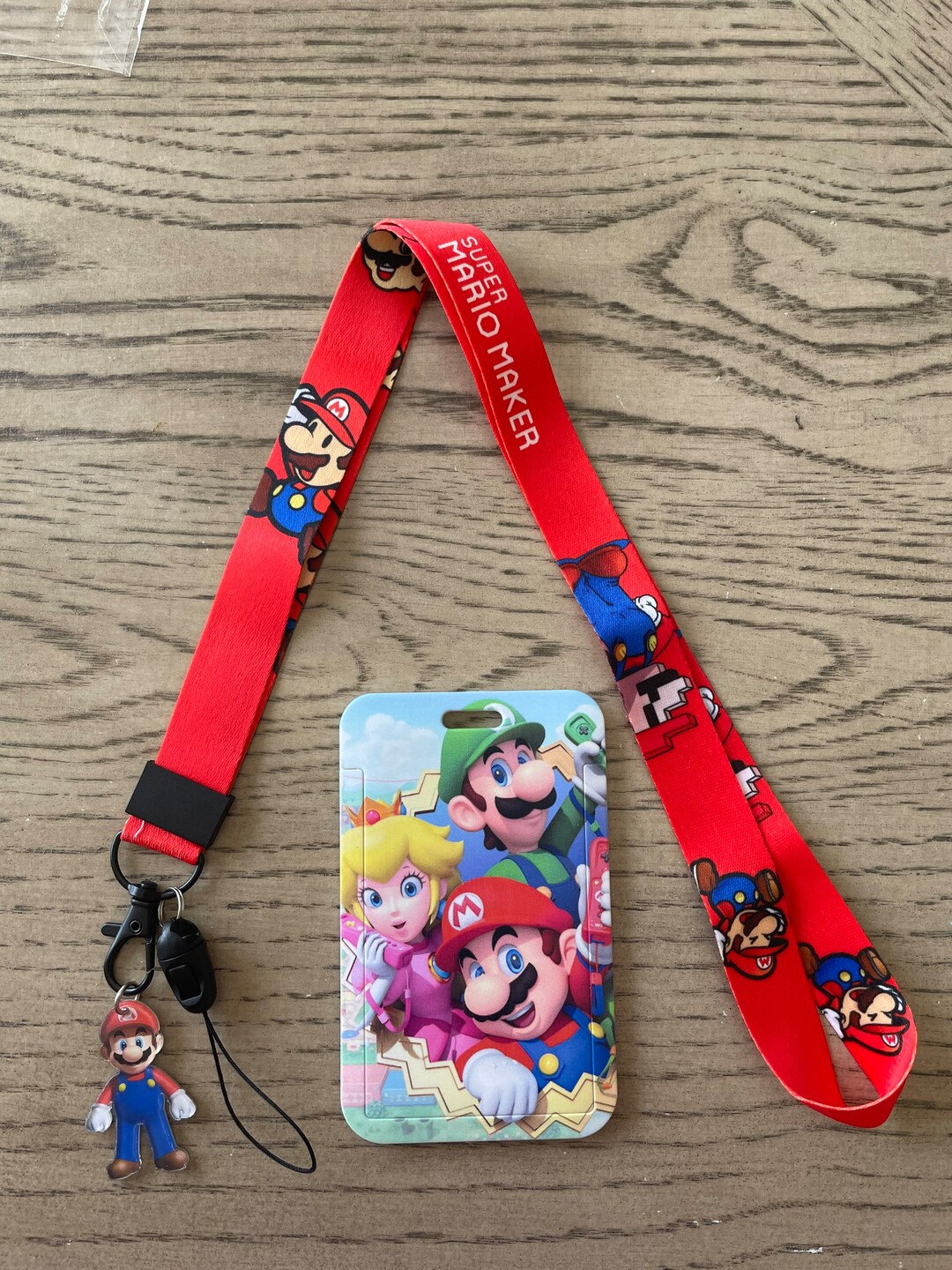 Super Mario Lanyard With Badge Holder. Super Mario Video Game Lanyard. Mario, Luigi and Princess