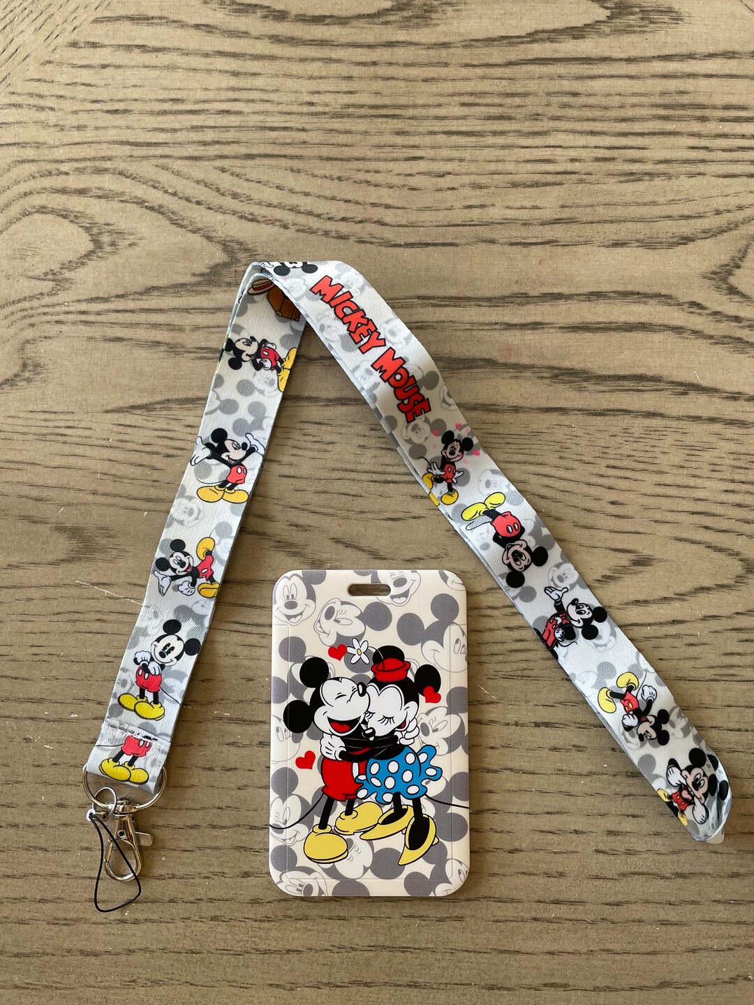 Disney Minnie and Mickey Mouse Lanyard With Badge Holder. Minnie and ...