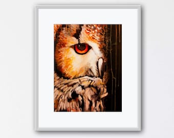 Wisdom - Art Print / Owl Art / Bird Art / 5x7, 8x10 inch Print