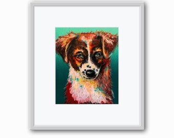 Winnie - Art Print / Dog Portrait / Dog Art / 5x7, 8x10 inch Print