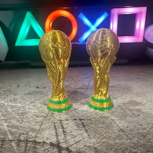 Mini 3D Printed World Cup Trophy Replica - Celebrate Soccer Glory! - 2 Pack 3 inches