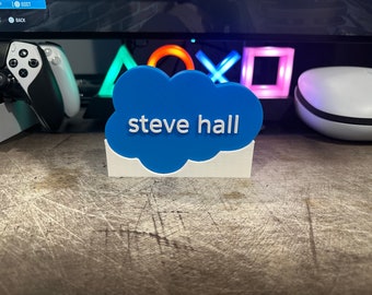 Personalized Salesforce inspired Name Plate - Custom Desk Decor