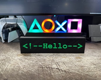 Custom 3D Printed Name Plate - Windows Terminal Font Inspired - Personalized Desk Accessory