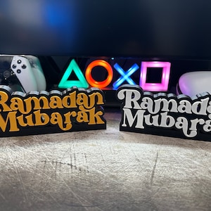 Signo personalizado de Ramadán Mubarak impreso en 3D - Decoración islámica del hogar