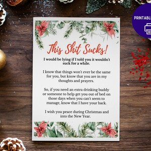 Carte de Noël « Cette merde craint » | Cartes de Noël pour adultes | Carte de Noël amusante | Cartes de vacances amusantes | Carte de Noël sarcastique | Imprimable