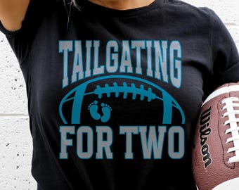 Tailgating for Two Pregnancy Announcement Shirt, Detroit Football Baby Reveal, Gift for New Expecting Sports Fan Baby Reveal to Husband