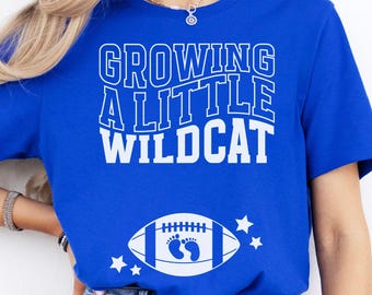Growing A Little Wildcat Shirt, Kentucky College Football Pregnancy Announcement TShirt, Football Baby Reveal to Husband, Gift for Expecting