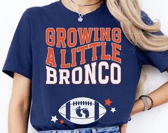 Growing a little Bronco Fan Loading T-Shirt, Denver Football Pregnancy Announcement Maternity Shirt Game Day Baby Reveal Sports Fan