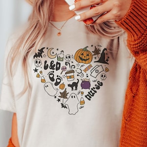 L D Halloween Nurse Shirt Halloween Labor And Delivery Nurse Shirt Mother Baby RN T-Shirt One Spooky OB Nurse TShirt Postpartum Fall Tee