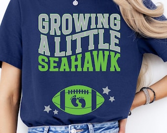 Growing A Little Seahawk Shirt, Seattle Football Pregnancy Announcement TShirt, Football Baby Reveal to Husband, Gift for Expecting
