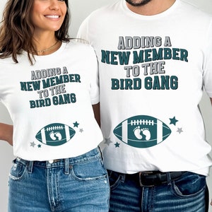 Bird Gang Pregnancy Announcement Shirt Philly Football Baby Reveal T-Shirt Philadelphia Game Day Baby Shower Sports Fan Tee Gift for New Mom