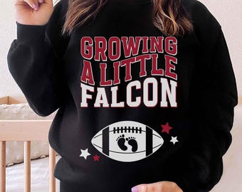 Atlanta Georgia Football Pregnancy Sweatshirt Growing a Little Falcon Baby Announcement Crewneck Expecting Mom Gift Sports Pregnant Reveal
