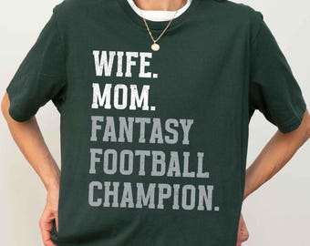 Mom Wife Fantasy Football Champion Shirt, Philadelphia Football Fan Tee, Funny Green Grey Game Day T Shirt for Woman and Mothers Day Gift