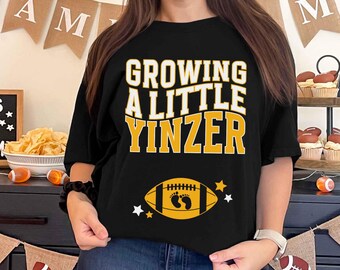 Pittsburgh Football Pregnancy Shirt Growing a Little Yinzer Baby Announcement Tee Expecting Mom Gift Sports Pregnant Reveal TShirt