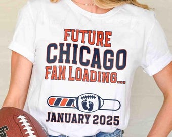 Future Chicago Fan Shirt, Chicago Football Pregnancy Announcement Shirt, Game Day Maternity Photoshoot Idea Gift for Expecting Sports Fan