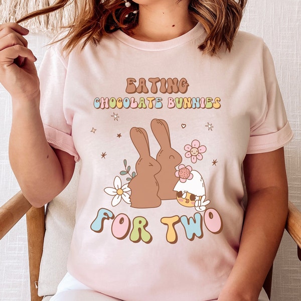 Pregnant Easter Shirt, Eating For Two Shirt, Easter Pregnancy Announcement, Spring Maternity Shirt, Easter Baby Shower Gender Reveal tee