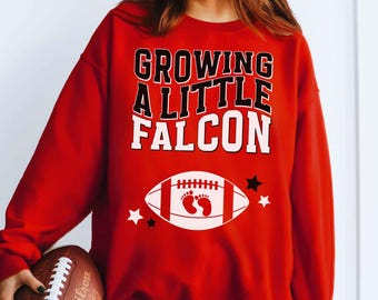 Atlanta Georgia Football Pregnancy Sweatshirt Growing a Little Falcon Baby Announcement Crewneck Expecting Mom Gift Sports Pregnant Reveal