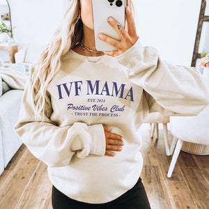 Custom IVF Mama Sweatshirt, Lucky Transfer Day Sweater, IVF Gift for Friend, Infertility Jumper, IVF Pregnancy Announcement Sweatshirt