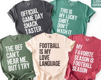 Funny Family Football Shirts, Funny Matching Game Day Shirts | Comfort Colors Football Tee | Tailgate Group Shirts for Couples & Friends