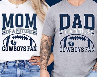 Custom Dallas Football Pregnancy Announcement Shirt, Texas Football Matching Couples Pregnancy Reveal Tee to Husband, New Parents Gift