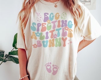 Comfort Colors Easter pregnancy announcement shirt, Eggspecting a little bunny t shirt, Easter maternity tshirt Spring Easter Expecting gift