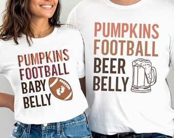 Couples Football Pregnancy Announcement Shirt Fall Baby Reveal TShirt Matching Thanksgiving Pregnancy Reveal Tee Fall Maternity t-shirt