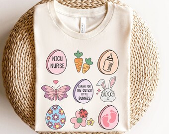 NICU easter shirt, Spring Neonatal icu nurse shirt,  easter bunny nurse tshirt, Neonatal Intensive Care Unit t-shirt, baby nicu nurse gifts