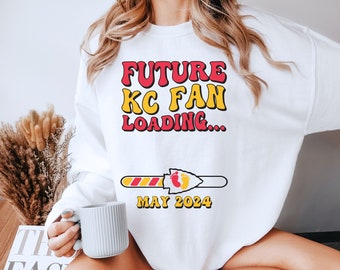 Kansas City Pregnancy Announcement Sweatshirt Football Maternity Tee Sports Gender Reveal Crew Neck KC Baby Shower Sweater Kansas City Tee