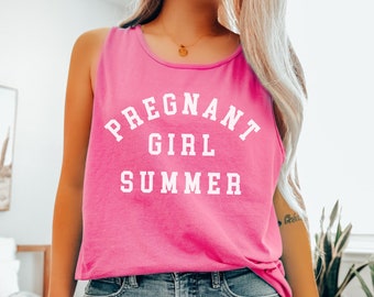 Camiseta sin mangas de verano para embarazadas, colores cómodos, atuendo playero para anunciar el embarazo, camiseta sin mangas de verano para babymoon