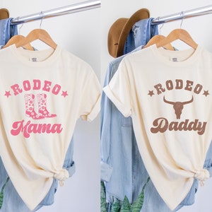Comfort Colors Rodeo Mama Shirt Western Mama Shirt Rodeo Shirts for Women Pink Rodeo Shirt Rodeo Daddy Tee Matching Birthday Shirts