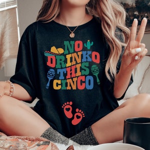 Cinco De Mayo Anuncio de Embarazo Camisa Prego 2024 Cinco De Mayo Bebé Revelar Camisa de Maternidad Cinco De Mayo Género Revelar Baby Shower