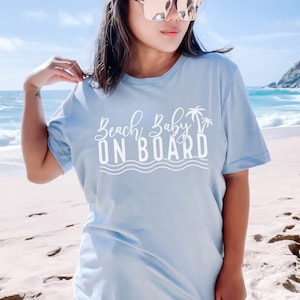 Beach Baby On Board Shirt, Beach Pregnancy Announcement Shirt, Summer Baby Reveal Maternity Shirt, Beach Vacation Babymoon Outfit