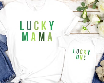 Lucky One Birthday Shirt Saint Patricks Family Matching Birthday Tee, Lucky 1St Bday Outfit, Lucky Mama and me tops, First Birthday TShirt