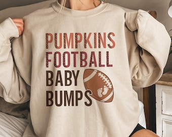 Football Baby Bumps Pregnancy Announcement Sweatshirt Fall Maternity Sweater Football Baby Reveal Hoodie Thanksgiving Maternity Sweat Shirt