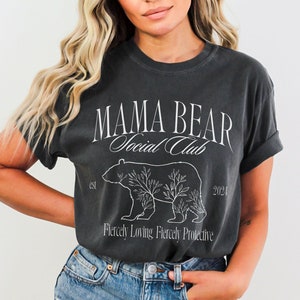 Mama Bear Shirt for Mothers Day, Luxury Mama Bear Comfort Colors Shirt, Mom Est Shirt, New Mom Gift for Expecting, Gender Reveal Gift