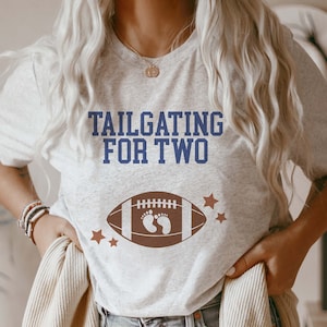Faire-part de grossesse football chemise talonnage pour deux t-shirt automne t-shirt de maternité football sexe révéler haut de douche de bébé cadeau pour femmes enceintes