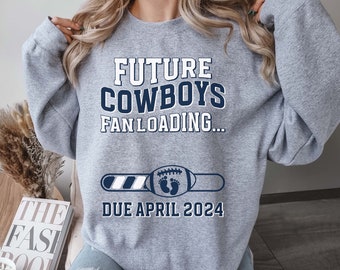 Dallas Texas Football Pregnancy Announcement Sweatshirt Cowboys Fan Loading Maternity Tee Sports Gender Reveal Crewneck Baby Shower Gift