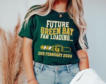 Green Bay Football Pregnancy Announcement Shirt Sports Team Game Day Pregnancy Reveal Baby Shower Packer Fan Maternity Gift for Her